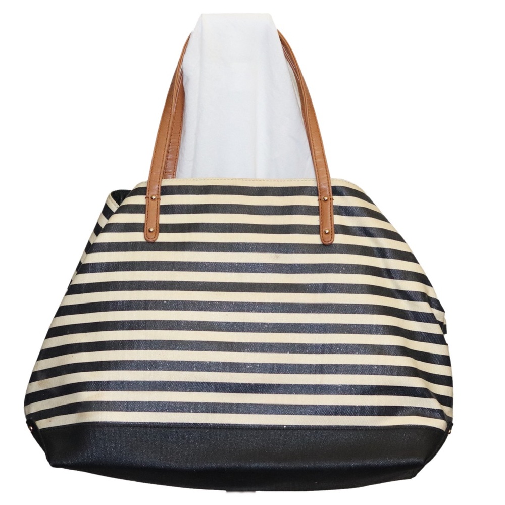 Rebecca Minkoff Navy Cream Striped Shoulder Bag - Picture 3 of 6